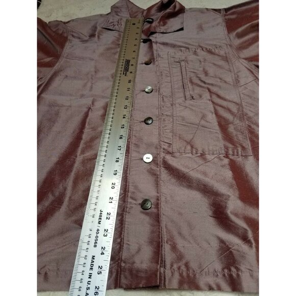 Tancredi & Morgen Mauve Womens Button Front Silk Top Shirt One Size Lightweight - Picture 9 of 9